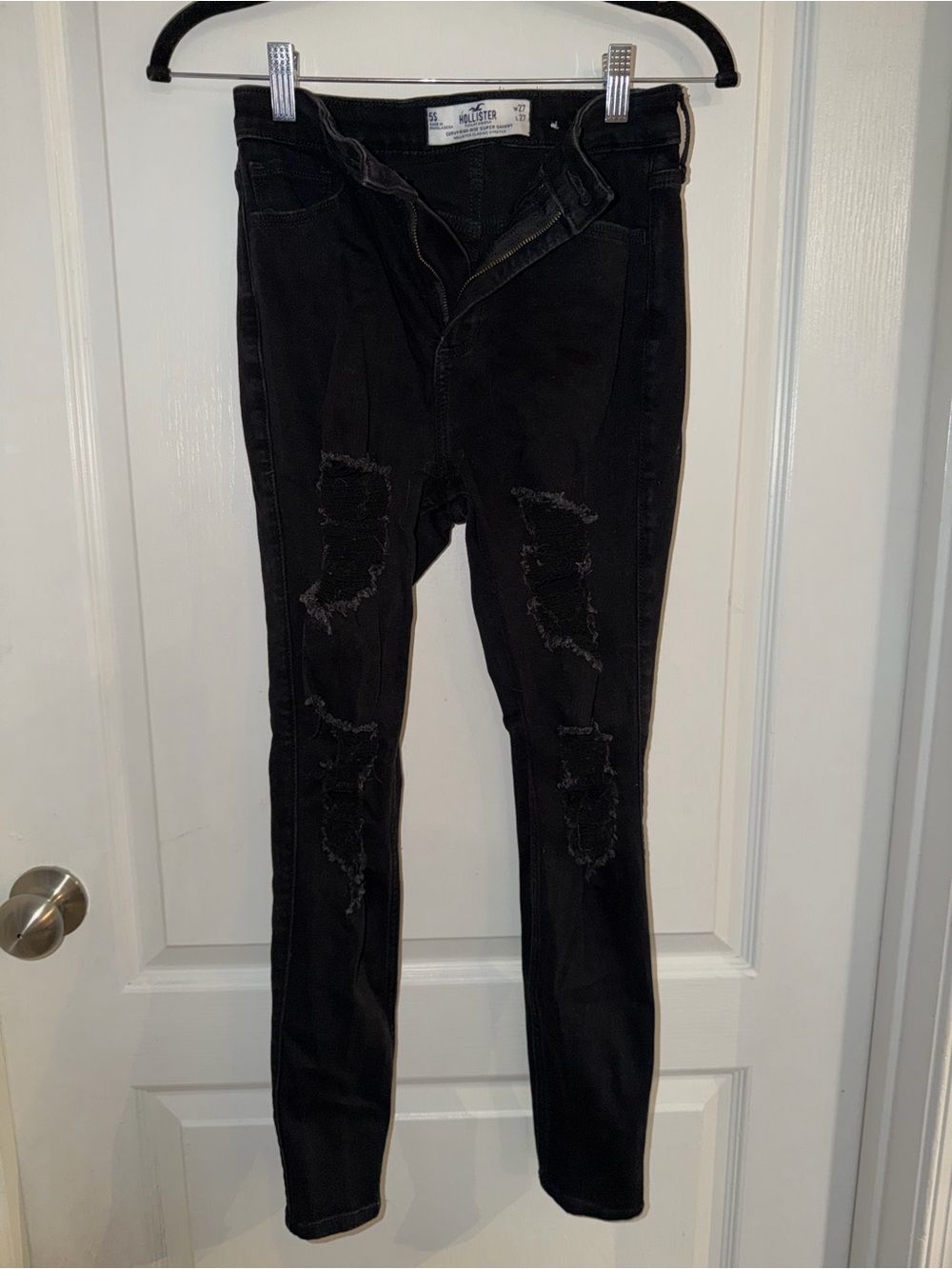 Hollister black ripped skinny jeans